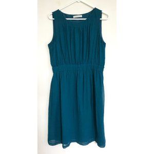 Anthropologie Teal Grecian Silk Dress